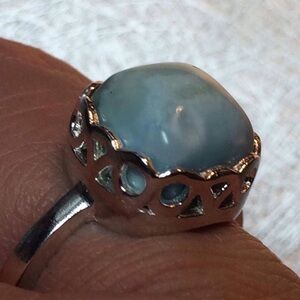 Elegant Silver and Blue Women's Ring